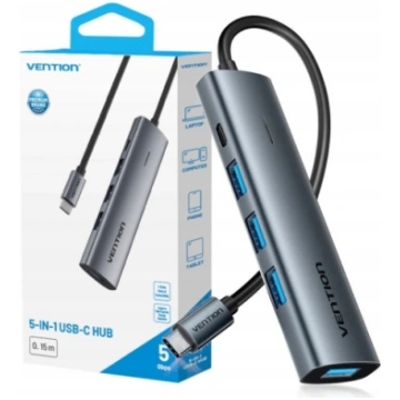 Hub 5w1 USB-C 3.0 Vention 0.15m TGZHB