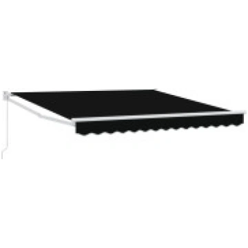 vidaXL Manuālā nojume Melns 350x250 cm. Markīzes m