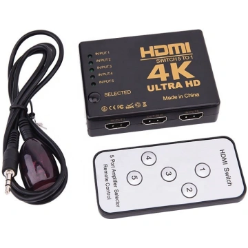 RoGer HDMI 4K High Speed Splitter: 5 HDMI inputs /