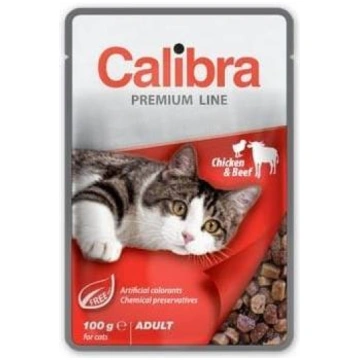 Calibra Pouch Premium Cat Beef & Chicken mitrā bar