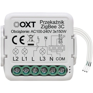 OXT mini releja modulis 3 ķēdes ZigBee TUYA