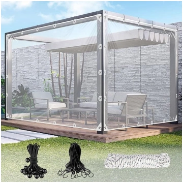 Caurspīdīgs brezenta tents ar cilpām izmantošanai 