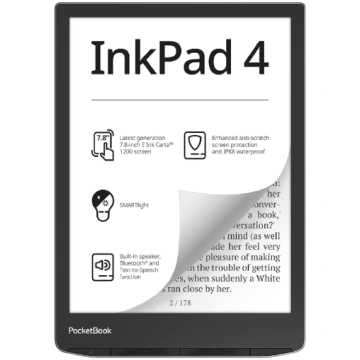 PocketBook InkPad 4, 7,8"", 32 GB, melna - E-grāma