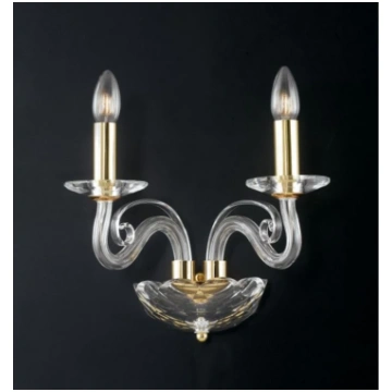 EPOQUE wall light, 2 LED (E14) bulbs, 36 cm, Cryst