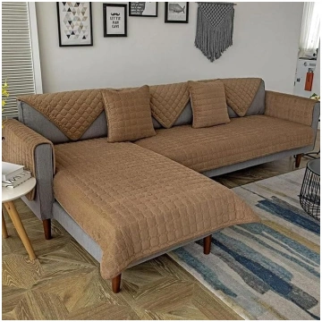 uyeoco Velvet Sofa Cover Corner Sofa L Shape Sofa 