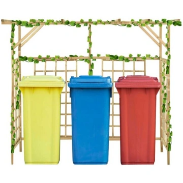 vidaXL dārza pergola 3 atkritumu tvertnēm, impregn
