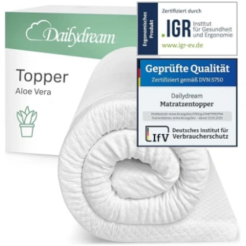 Dailydream Visco-Elastic Mattress Toppers, Aloe Ve