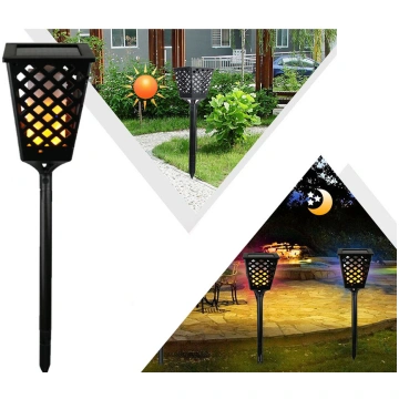 Dārza solārā lampa Lāpa ar krēslas sensoru, 107 cm