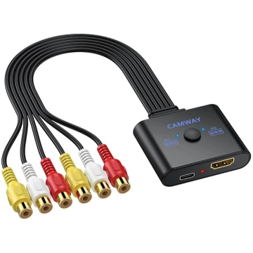 CAMWAY 2 RCA uz HDMI adapteris, 16:9/4:3 konversij