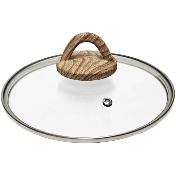 Vaks stikla Amber 20cm ar koka imitacijas rokturi 