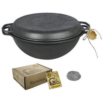 Kazans Wok ar čuguna vāku-pannu, 12 l Maysternya
