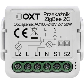 OXT Modul mini przekaznik 2 obwody ZigBee TUYA Zig