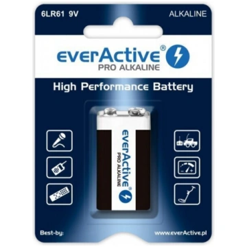 everActive Pro Alkaline 6LR61 9V baterija, 1 gab
