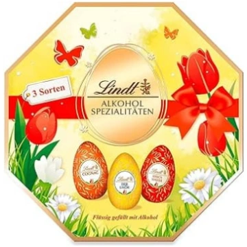 Lindt šokolādes olas ar alkohola pildījumu, 144 g,