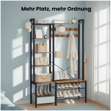 Drēbju pakaramais ar apavu soliņu, garderobe, 5 pl