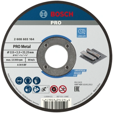 Griešanas disks metālam 115 x 22,23 x 2,5 mm, Mazā