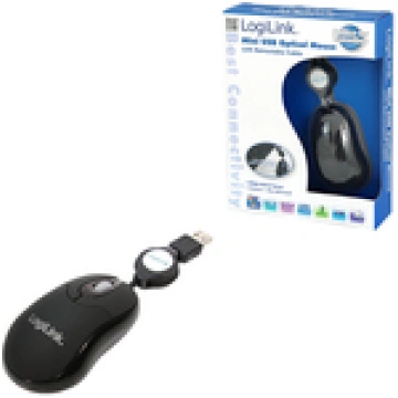 LOGILINK - Mini mouse USB with retractable cable (