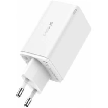 Baseus GaN6 Pro, 2xUSB-C + 2xUSB, 65W (balts)