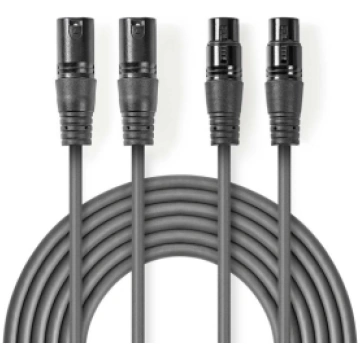 Nedis Cable: 2x XLR M - 2x XLR F 3m COTH15030GY30