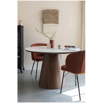 Dining Table Almira Round Walnut Zuiver, DUTCH BON
