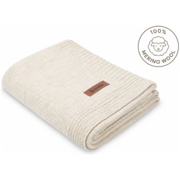 Adīts pleds "Merino" 90x75 cm light beige