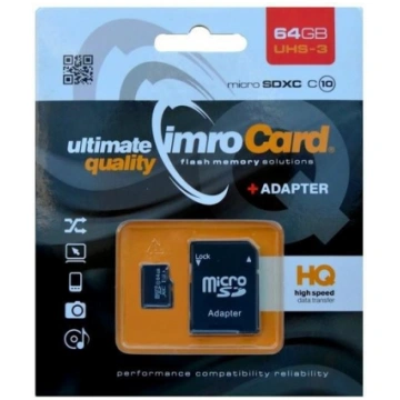 IMRO MicroSDXC 64GB memory card + adapter 10C UHS-