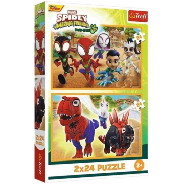 Puzzle 2x24 Spaidijs un dinozauri TREFL
