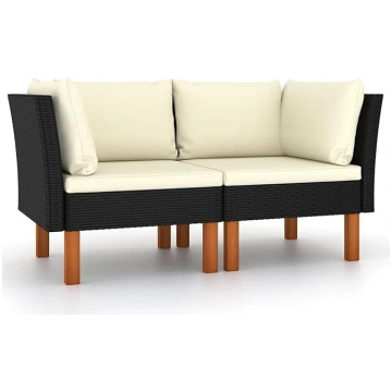 ARKEM Corner Sofas Pack of 2 Poly Rattan and Eucal