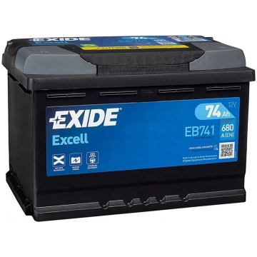 Akumulators Exide Excell EB741, 12 V, 74 Ah, 680 A