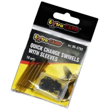 Extra Carp QUICK CHANGE SWIVELS W/ SLEEVES / 10 se
