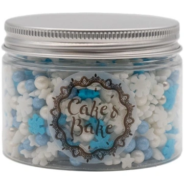 Cukura dekoru MIX balti/zili CAKE&BAKE 90g