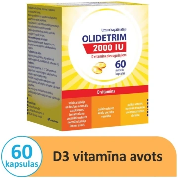 OLIDETRIM 2000 IU D vitamīns mīkstās kapsulas N60