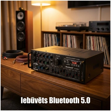 Audio skaņas pastiprinātājs 1200w/2000w. ar ekvala