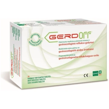 GerdOff pret grēmām un refluksu, 20 mutē kūstošas 
