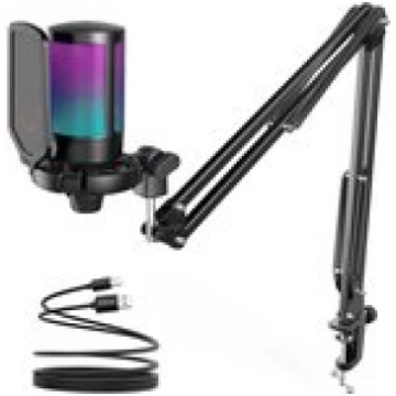 Fifine A6T Cardioid Wired Microphone with RGB USB 