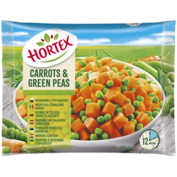 Burkāni ar zirnīšiem HORTEX 400g