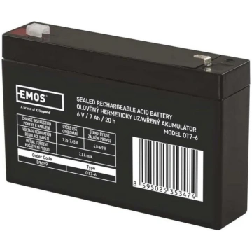Emos SLA akumulators B9659, 6 V, 7 Ah, Faston 4,7 