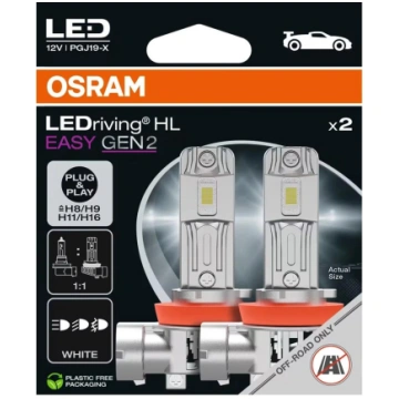 LED spuldzes H8/H11/H16, 26W, 6500K, 2000 lm, LEDr