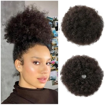 Unordentlicher Haarknoten Kinky Curly Bun Haarverl