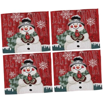 Christmas Place Mat Cotton Linen Embroidery Non-Sl