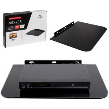 Maclean MC-738 sienas plaukts dekoderam, stikla, m