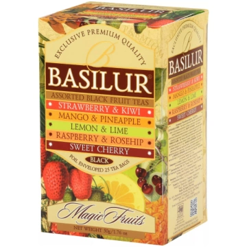 Melnais tējpaciņu maisījums Basilur Magic Fruits, 