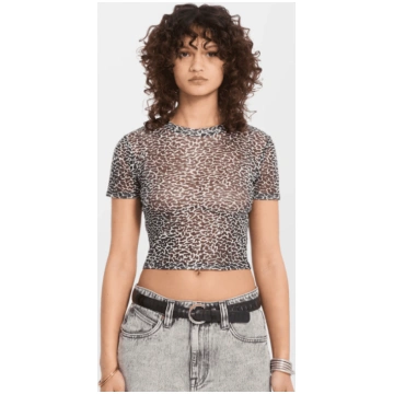 VOLCOM Rawly Knit Ss Mesh Black White tops
