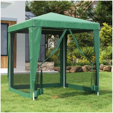 Svinību telts, ar 4 sieta sienām, 2x2 m, zaļa, hdp