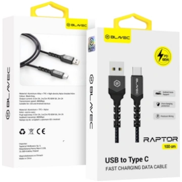OEM Blavec Cable Raptor braided - USB to Type C - 