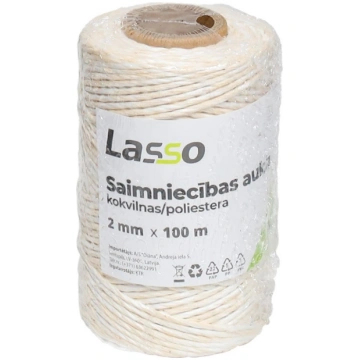 Aukla saimniecības 2mm 100m kokvilna/poliesters La