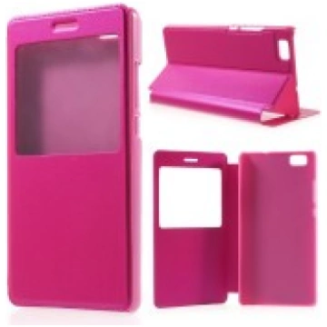 View Window Leather Case for Huawei Ascend P8 Lite