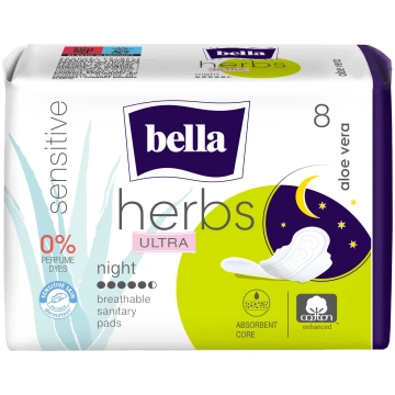 BELLA HERBS Aloe Vera Ultra Night higiēniskās pake