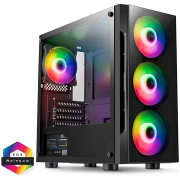 Flash Gaming Matx Case 4x ARGB fans TG Front and S