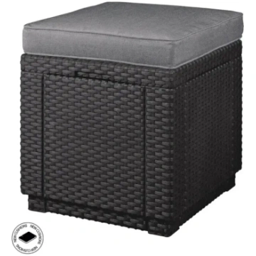Dārza krēsls/uzglabāšanas kaste Cube ar spilvenu,